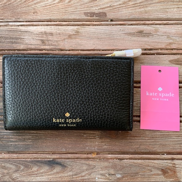 🖤 NWT Kate Spade black pebbled leather wallet - Picture 3 of 3
